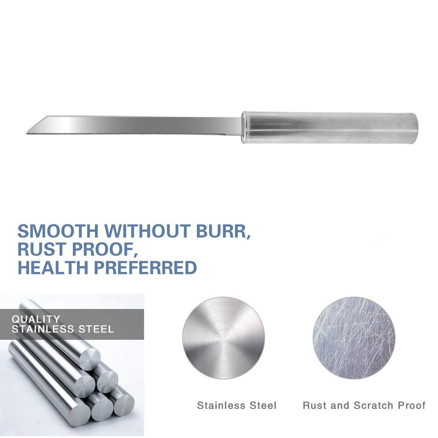 Wukusy utility knife with stainless steel blade and strong grip, pack of 12, showing handle and blade in close-up.