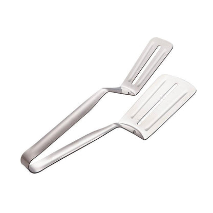 Wukusy 2919 multifunction cooking and serving tong with stainless steel design, includes steak clip clamp for BBQ and kitchen use.