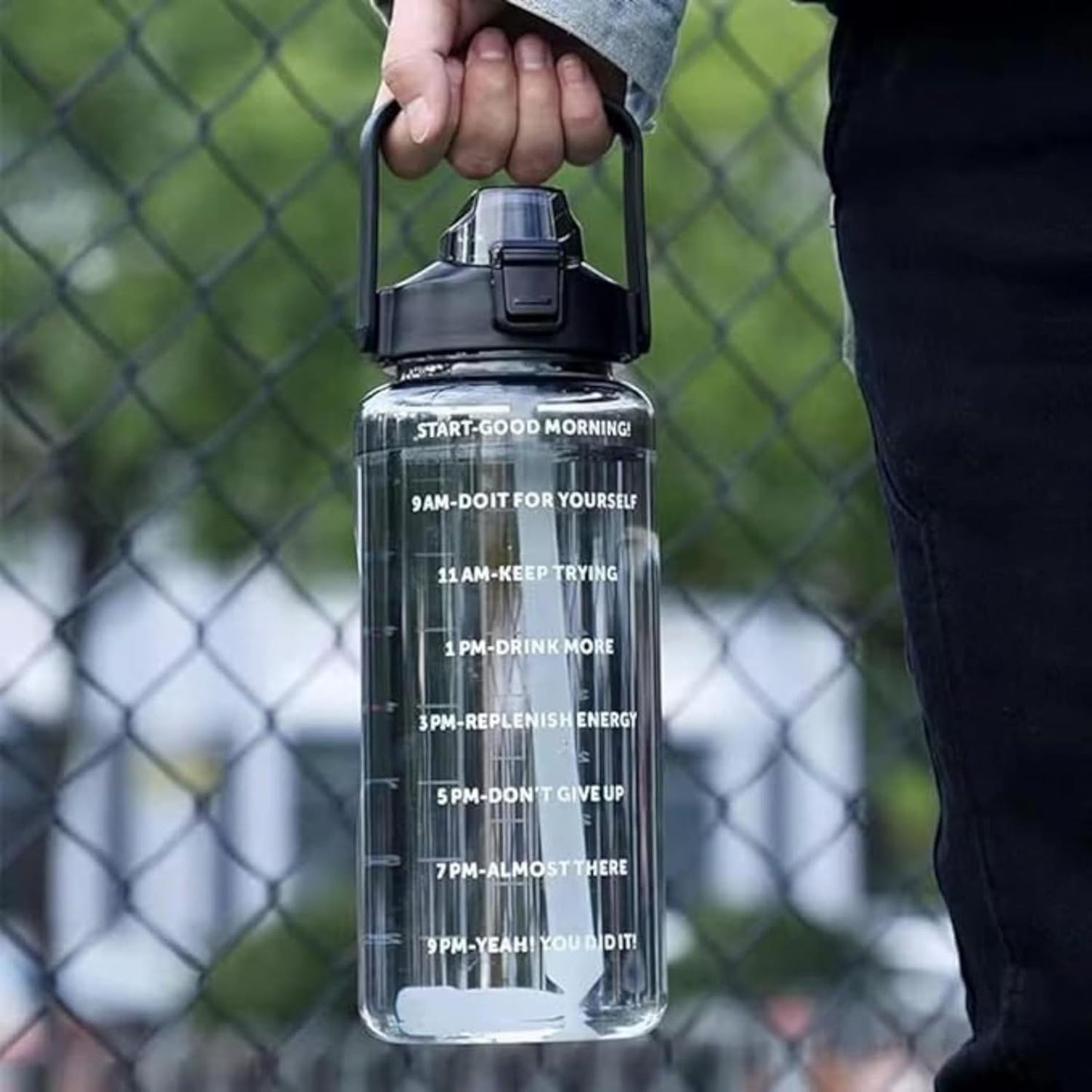 Wukusy 3-in-1 multipurpose water bottle set with 2000ml, 900ml, and 500ml bottles for hydration and outdoor use