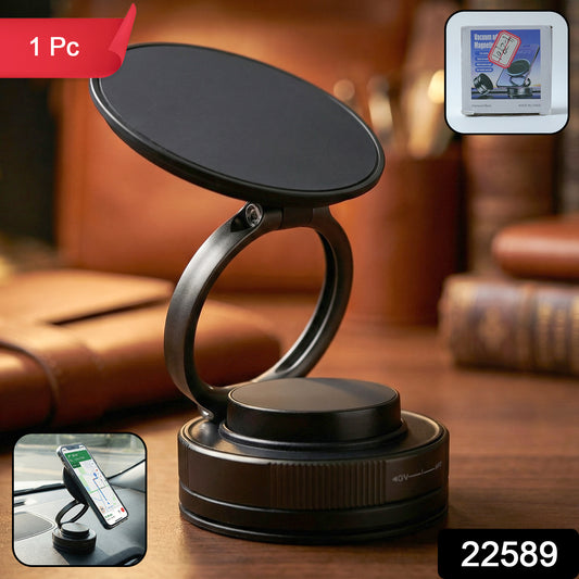 Wukusy 360° rotatable magnetic mobile phone holder stand with adjustable grip for smartphones.