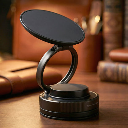 Wukusy 360° rotatable magnetic mobile phone holder stand with adjustable grip for smartphones.