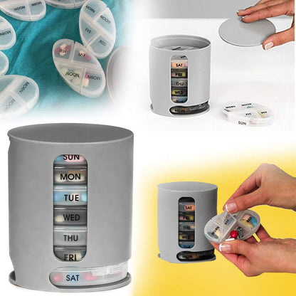Wukusy 374 Pill Pro 7-Day Weekly Tablet Medicine Organizer Box with individual compartments for daily medication storage