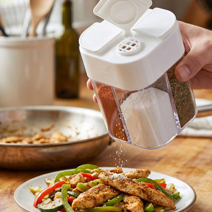 Wukusy 4-compartment kitchen storage container with clear plastic lid for organized food storage and easy access.