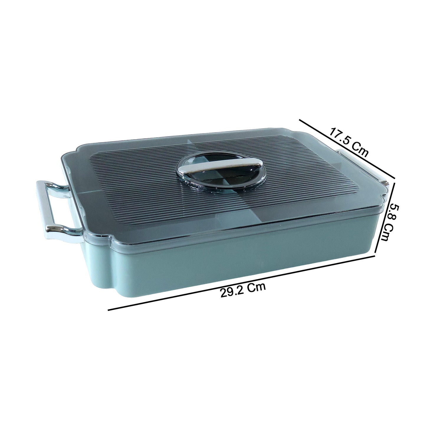 Wukusy 4-compartment plastic food storage container for organizing meals and snacks, with secure lid and durable design.