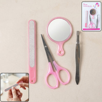 Wukusy 4-in-1 Manicure Pedicure Grooming Kit with nail clippers, file, scissors, and cuticle tools for personal nail care.