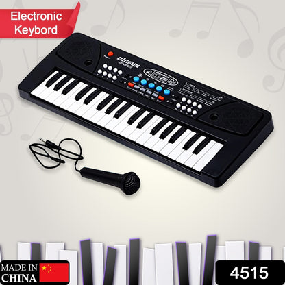 Wukusy 4515 children's piano musical keyboard with 37 keys and microphone, colorful toy for kids' music play and learning.