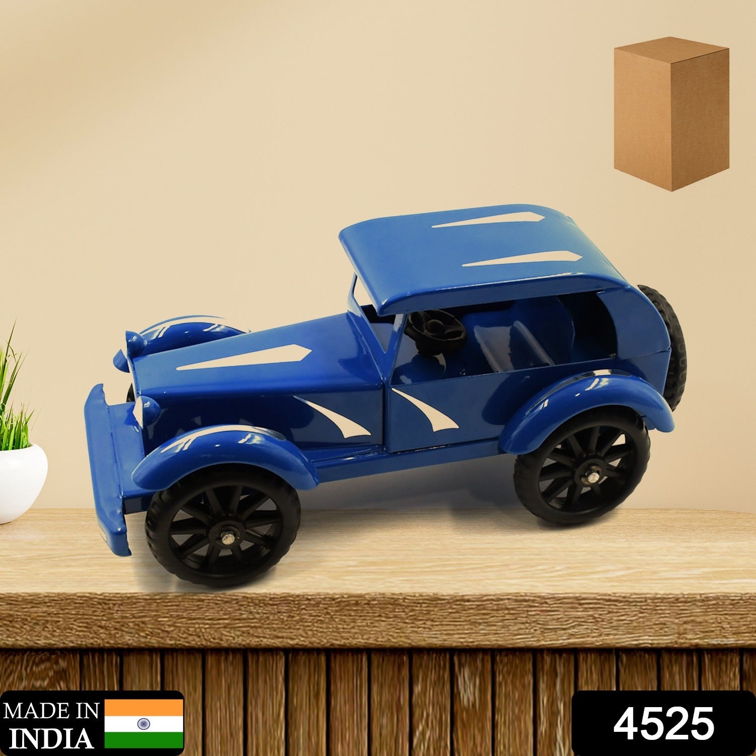 Wukusy vintage metal car toy, 10-inch full metal alloy model of classic retro car, unbreakable and detailed toy vehicle.