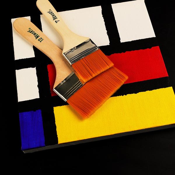 Set of 12 Wukusy Artistic Flat Painting Brushes, ideal for artists and craft projects, displayed on a clean background.