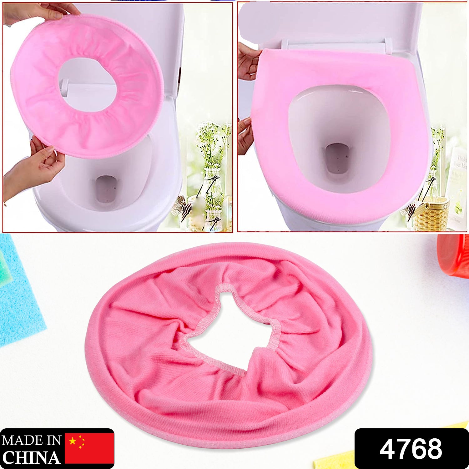 Wukusy bathroom toilet seat cover pad, soft, thicker, stretchable, washable cloth for comfort and warmth.