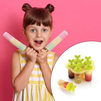 Wukusy 4825-A 6-cavity ice candy maker with colorful molds for making ice candies easily.