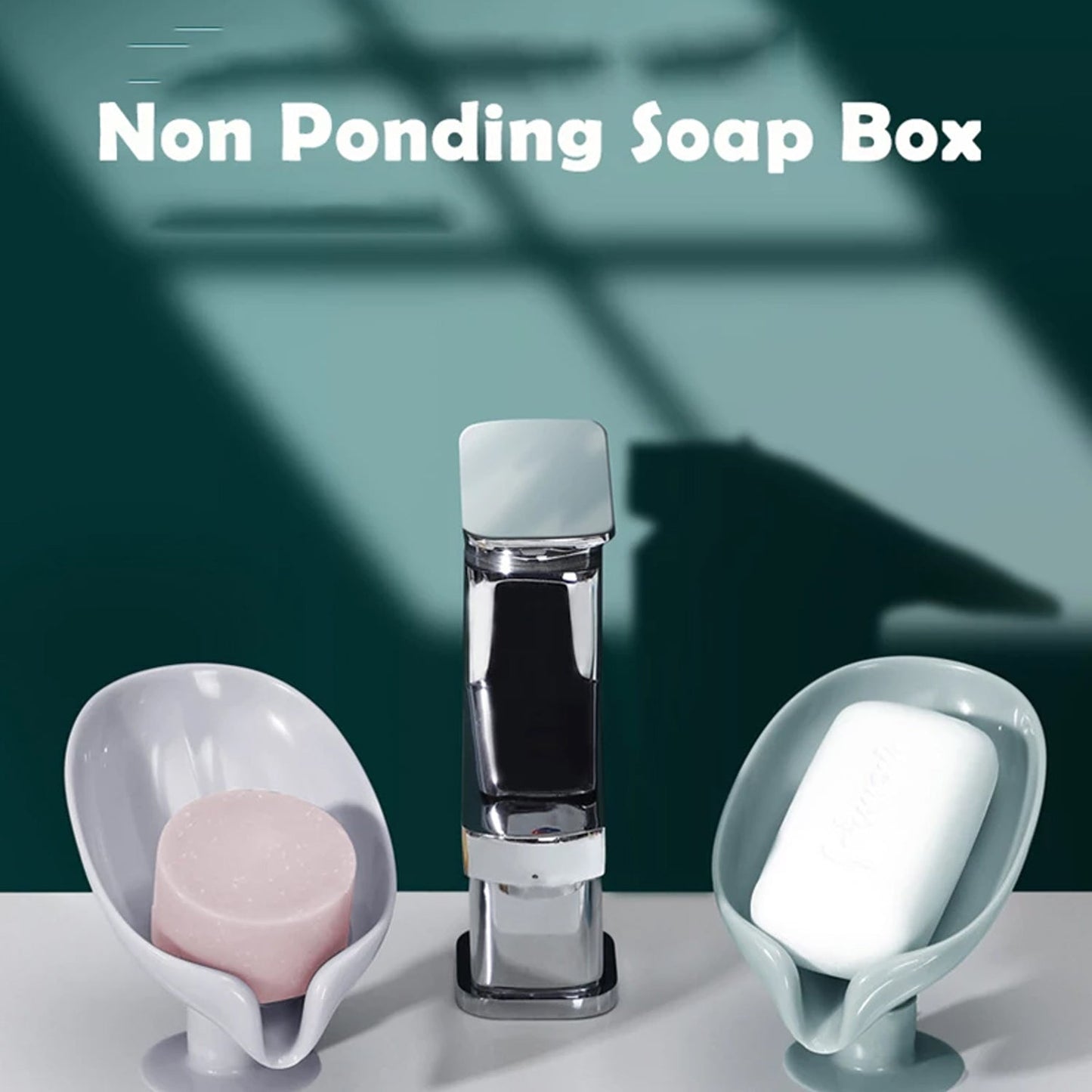 Wukusy leaf-shaped self-draining soap holder for bathroom or kitchen, featuring a stylish soap dish with drainage holes.