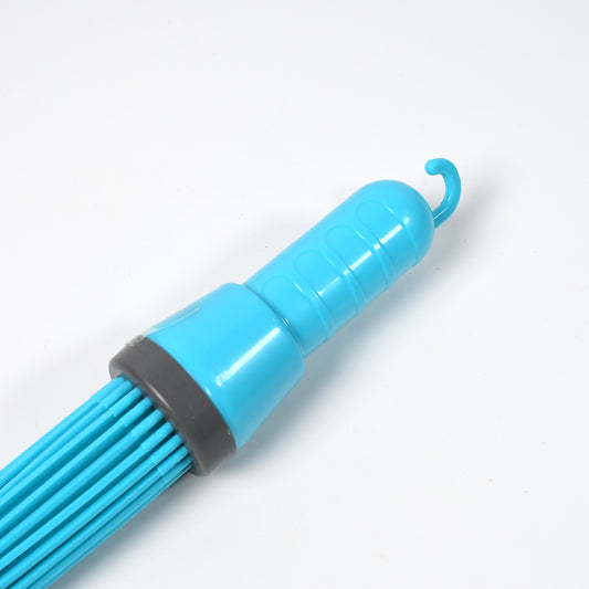 Wukusy heavy-duty Kharata plastic broom with 44 hard bristles for wet and dry floor cleaning, durable and effective cleaning tool.