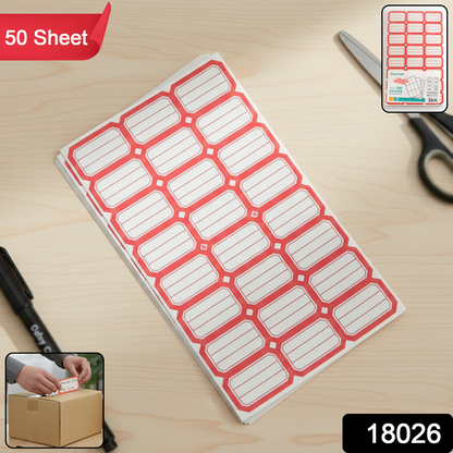 Wukusy 50 sheets of self-adhesive label stickers, blank rectangular labels for organization and labeling purposes