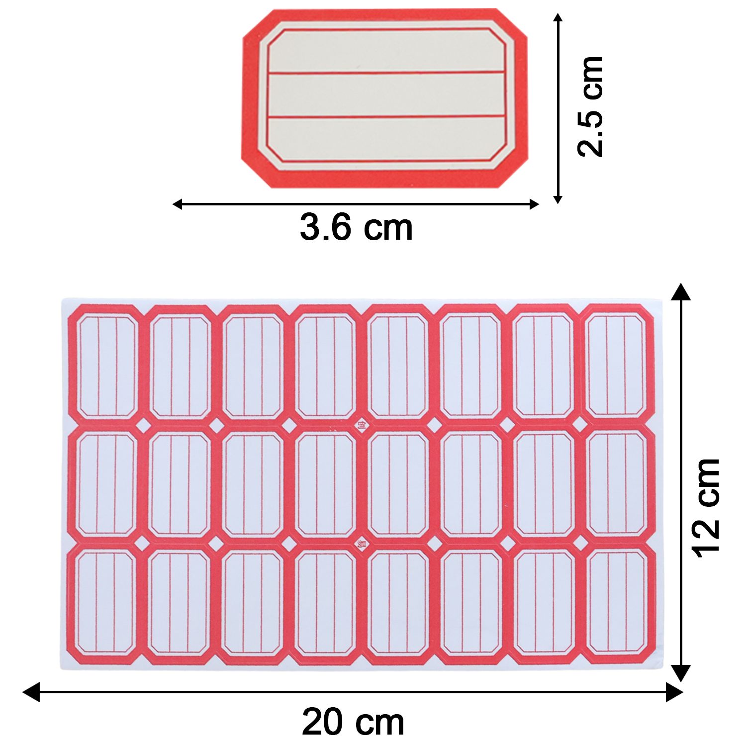 Pack of 50 sheets of Wukusy self-adhesive label stickers with various sizes and designs for organizing and labeling.