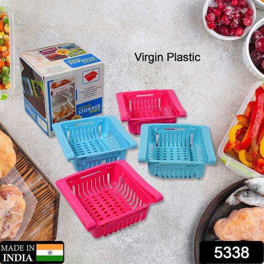 Set of four Wukusy Virgin Freeze Storage trays in multiple colors, unbreakable, adjustable, easy to remove and clean.