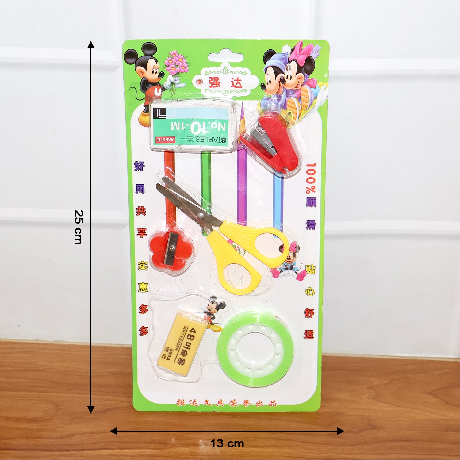 Wukusy 6-in-1 multipurpose mini stationery kit for students with pens, pencils, eraser, and ruler in a compact case