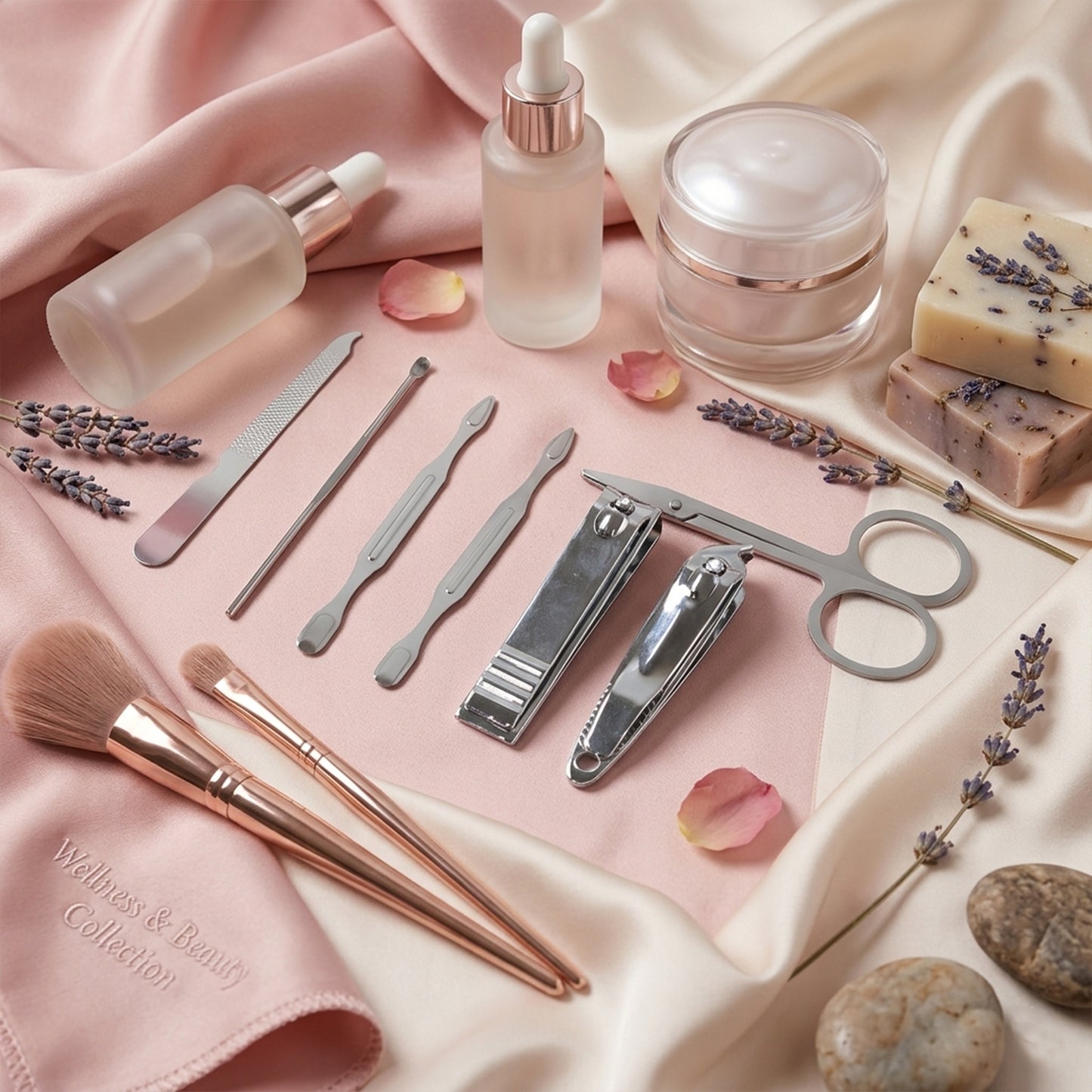 Wukusy 6-in-1 professional manicure and pedicure nail grooming kit with various tools for nail care and grooming.