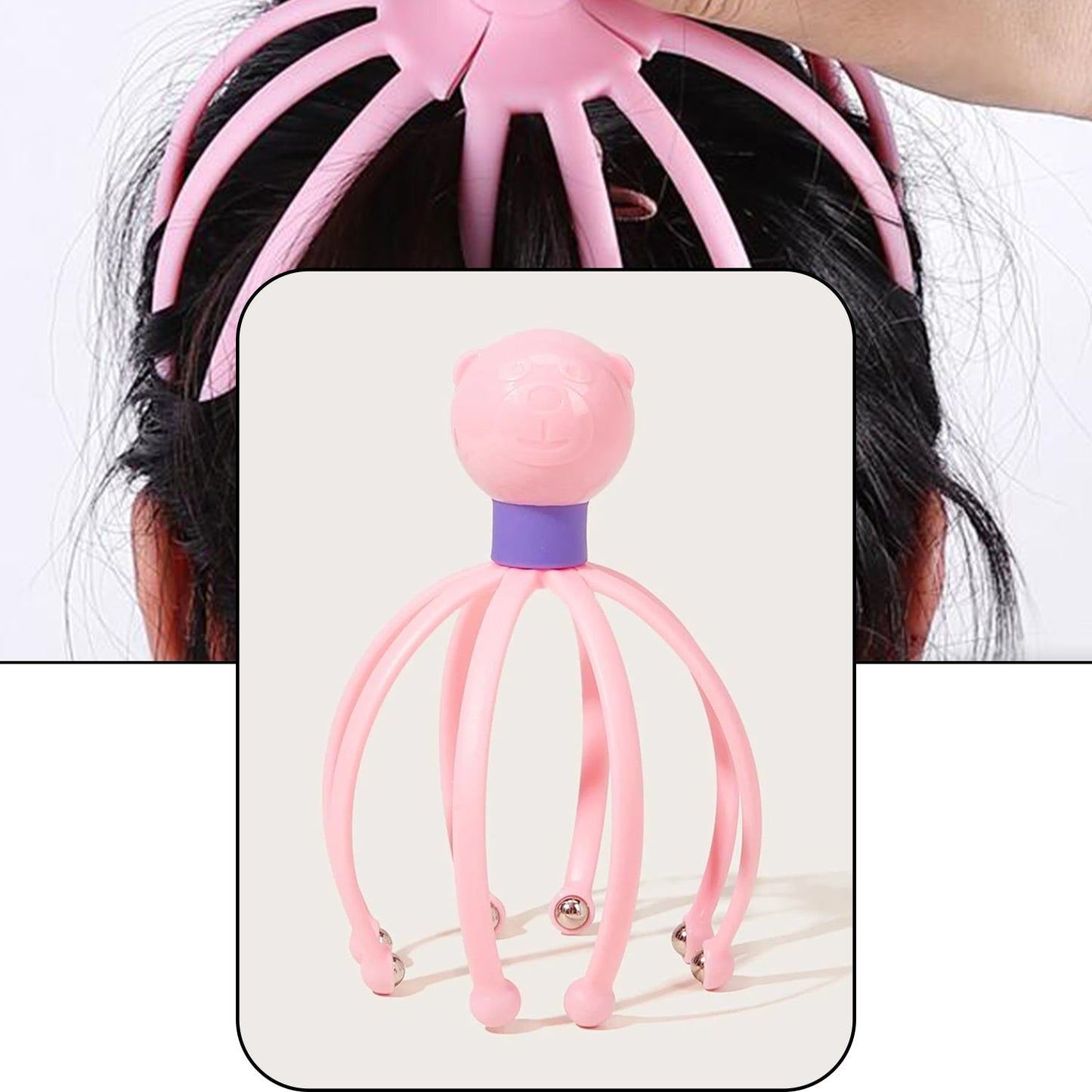 Wukusy Octopus Stress Relief Therapeutic Scalp Massager with flexible tentacle-like prongs for relaxing scalp massage