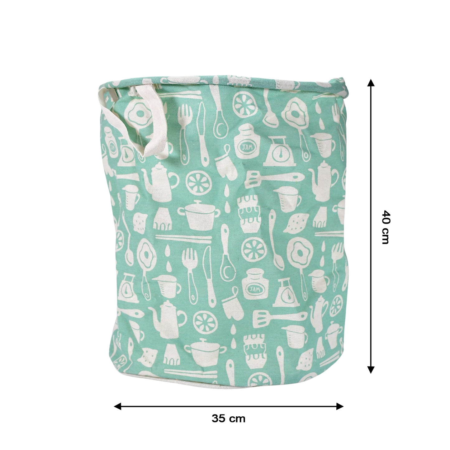 Wukusy durable collapsible laundry storage bag with handles, used for organizing clothes and toys, foldable for easy storage.