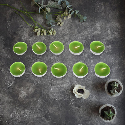Set of 10 Wukusy smokeless Diwali candles with 8-9 hour burn time, ideal for home decoration, Christmas, weddings, and mood lighting.