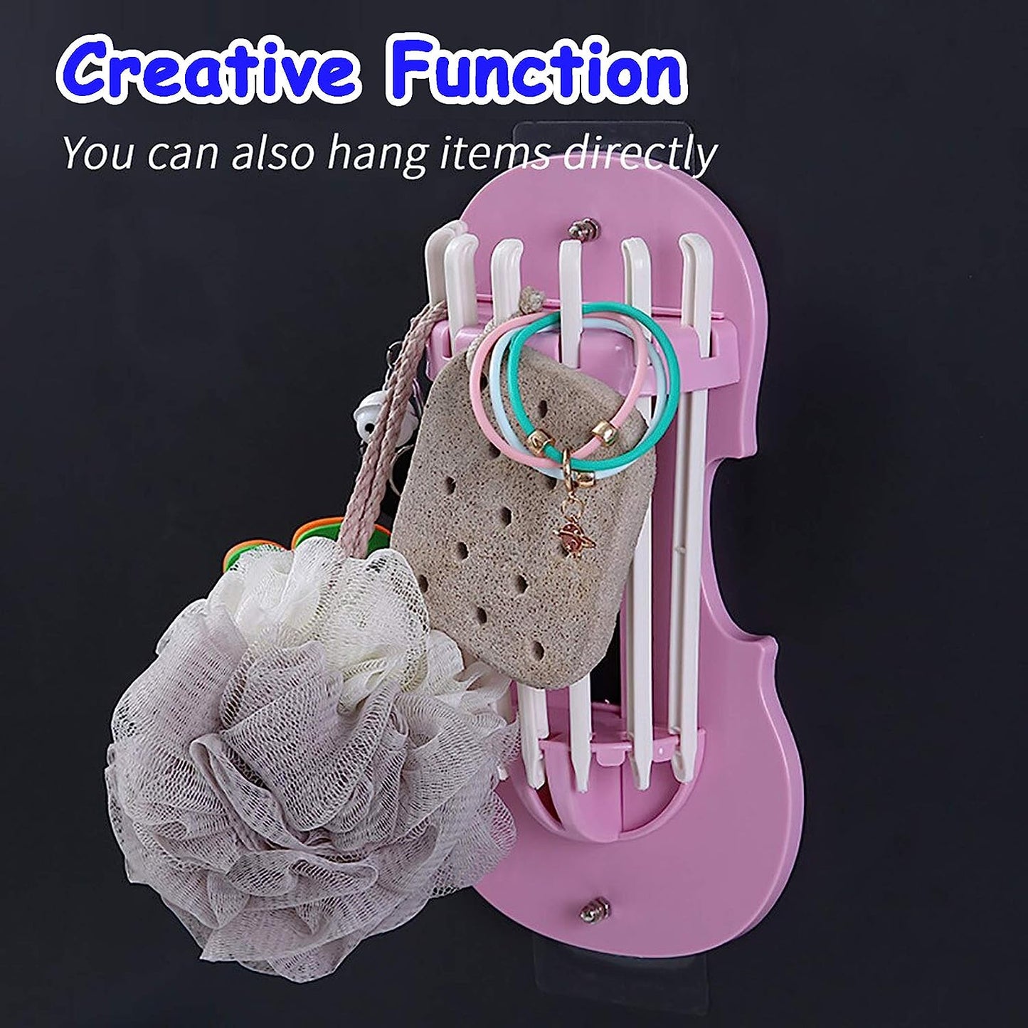 Wukusy plastic 7-in-1 retractable wall-mounted hanger rack with hooks, suitable for kitchen and bathroom organization.