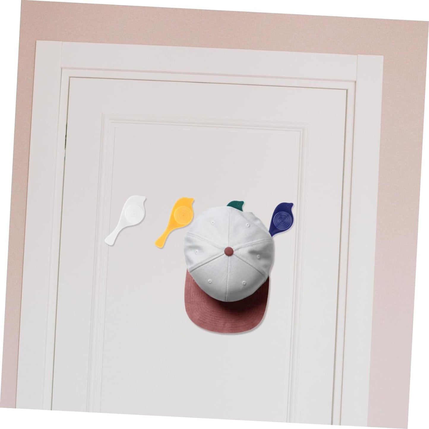 Set of four Wukusy bird-shaped self-adhesive wall hooks for towels, hats, coats, and accessories in a decorative wall-mounted design.