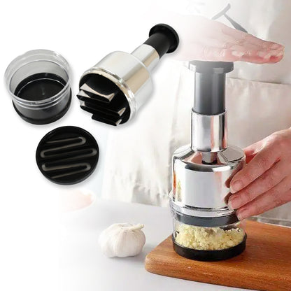 Wukusy 8189 Food Cutter multifunctional stainless steel vegetable and onion chopper with hand-operated design for kitchen use.