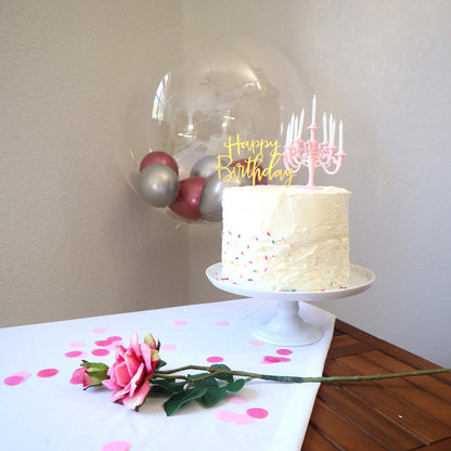 Wukusy luxury birthday candles cake topper with 9 elegant candles, perfect for special occasions and romantic proposals.