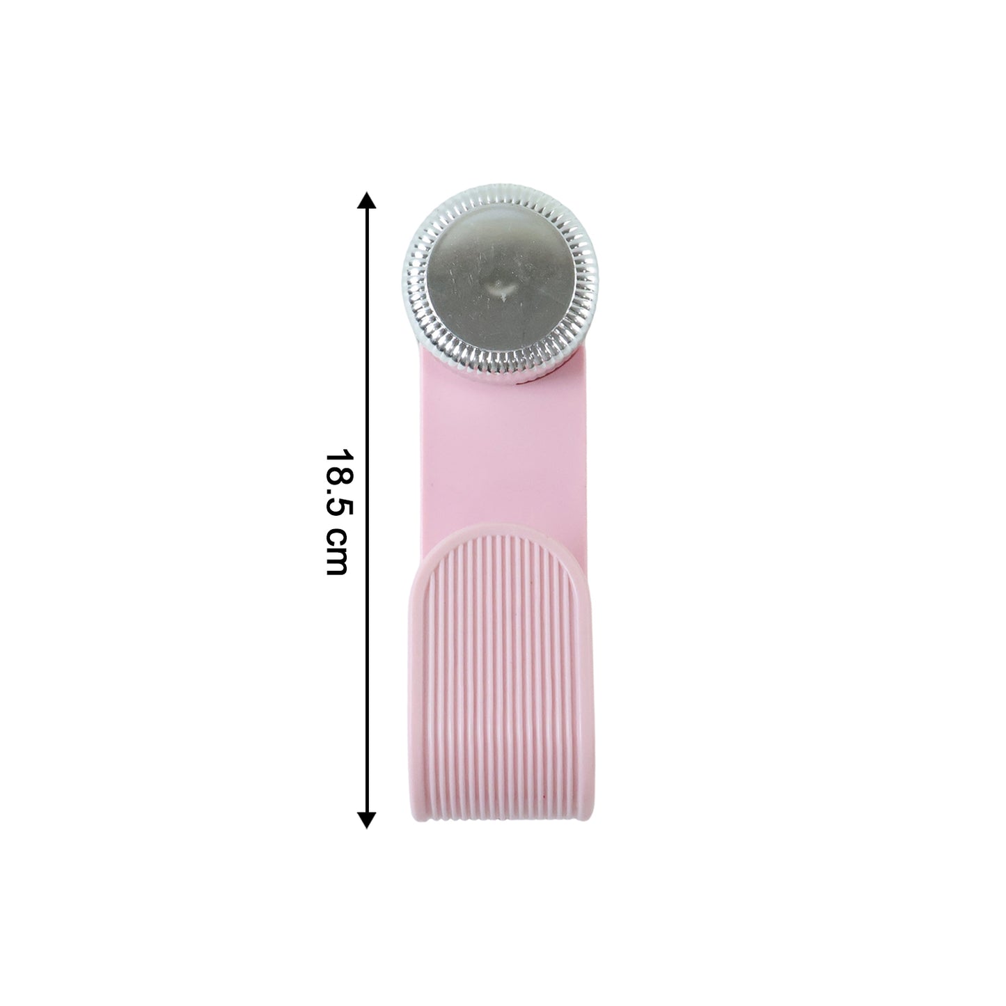Adjustable Wukusy anti-slip pot lid holder clip holding a pot lid securely in place on a kitchen counter.