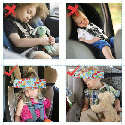 Adjustable Wukusy baby car seat head support strap with soft padding for added comfort and safety.