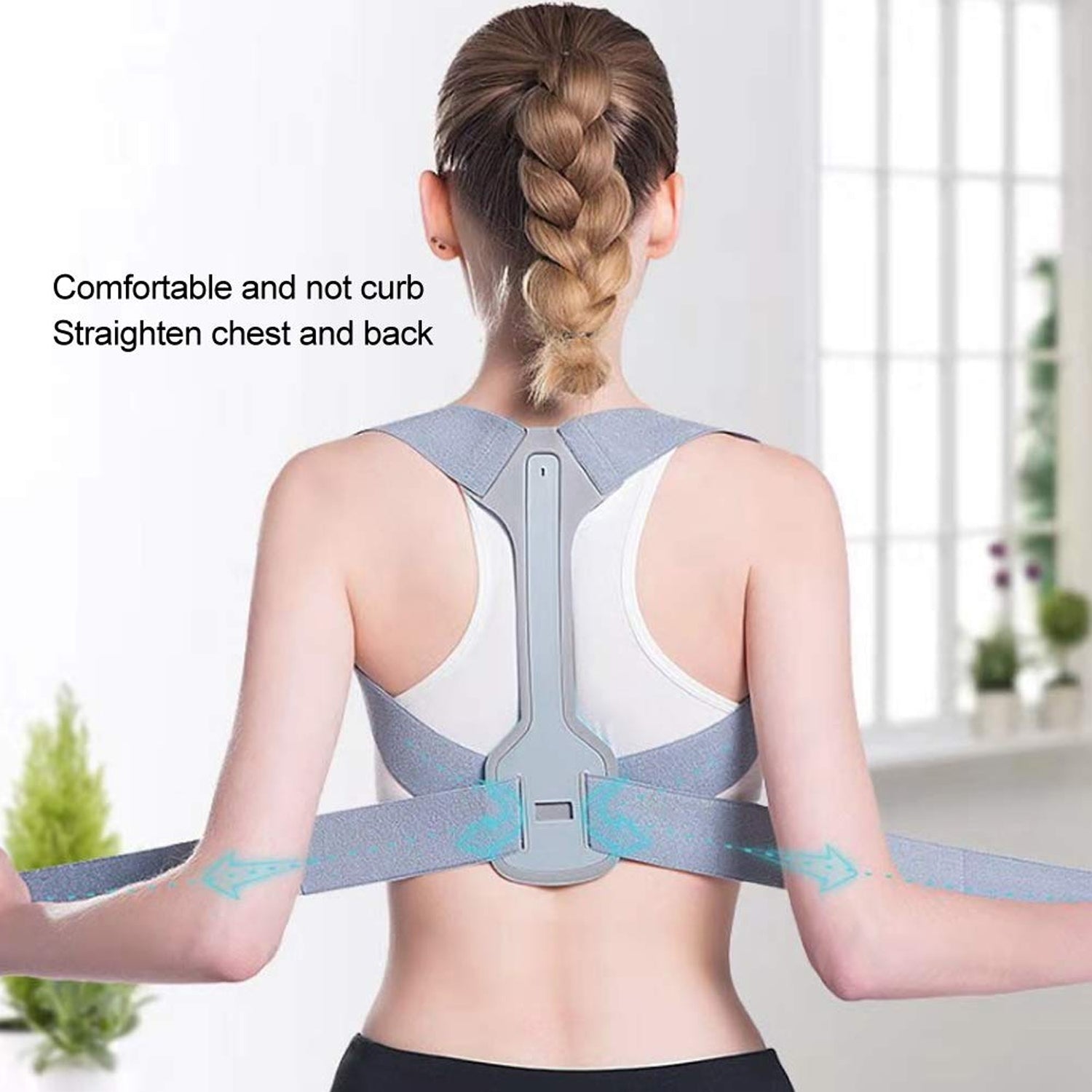 Wukusy adjustable back posture corrector support belt for improved spinal alignment, large size, designed for comfort and support.