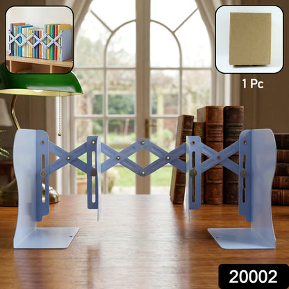 Wukusy adjustable expandable book stand holding open a book, made of durable material, for hands-free reading and study.