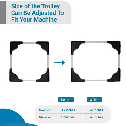 Wukusy adjustable washing machine and refrigerator stand, 67-67 cm, single piece, durable support for appliances.