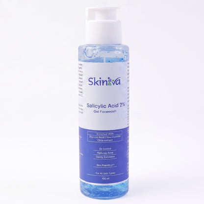 Wukusy Advanced Salicylic Acid Gel Face Wash in 100ml tube, gentle skincare for clear, healthy skin with exfoliating properties