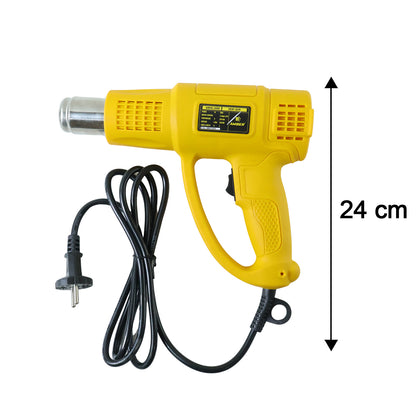 Wukusy Amber Heat Gun AMHG2000, 2000W, handheld tool with black and yellow design, used for heat shrinking and bending plastics.