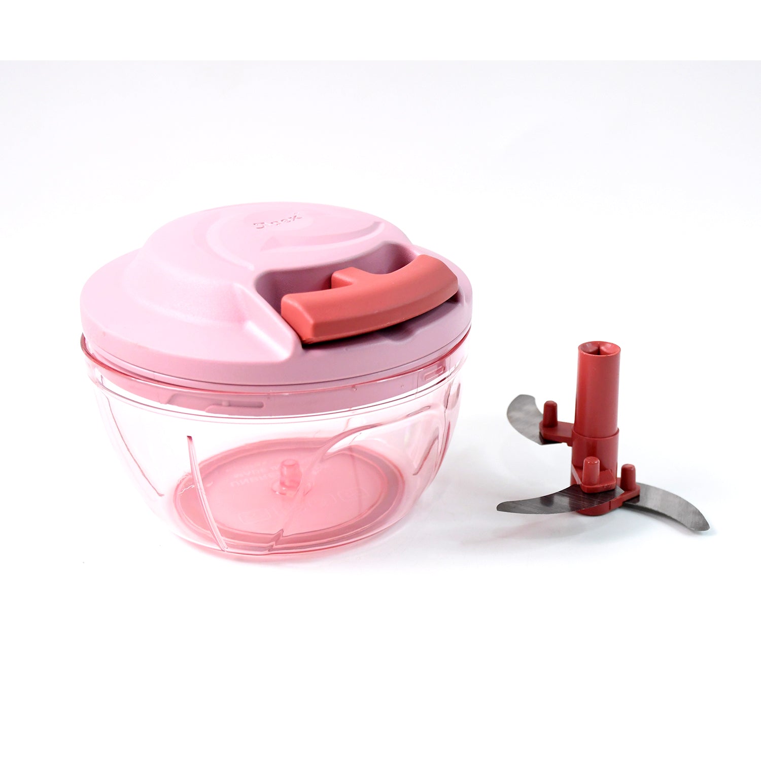 Wukusy Apex Power-x vegetable chopper with triple stainless steel blades, hand-pull design, 500ml capacity, for efficient vegetable prep.