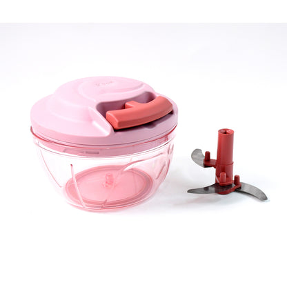 Wukusy Apex Power-x vegetable chopper with triple stainless steel blades, hand-pull design, 500ml capacity, for efficient vegetable prep.