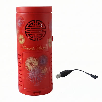 Wukusy automatic bubble machine toy with LED light effects, producing colorful bubbles for outdoor or indoor play.