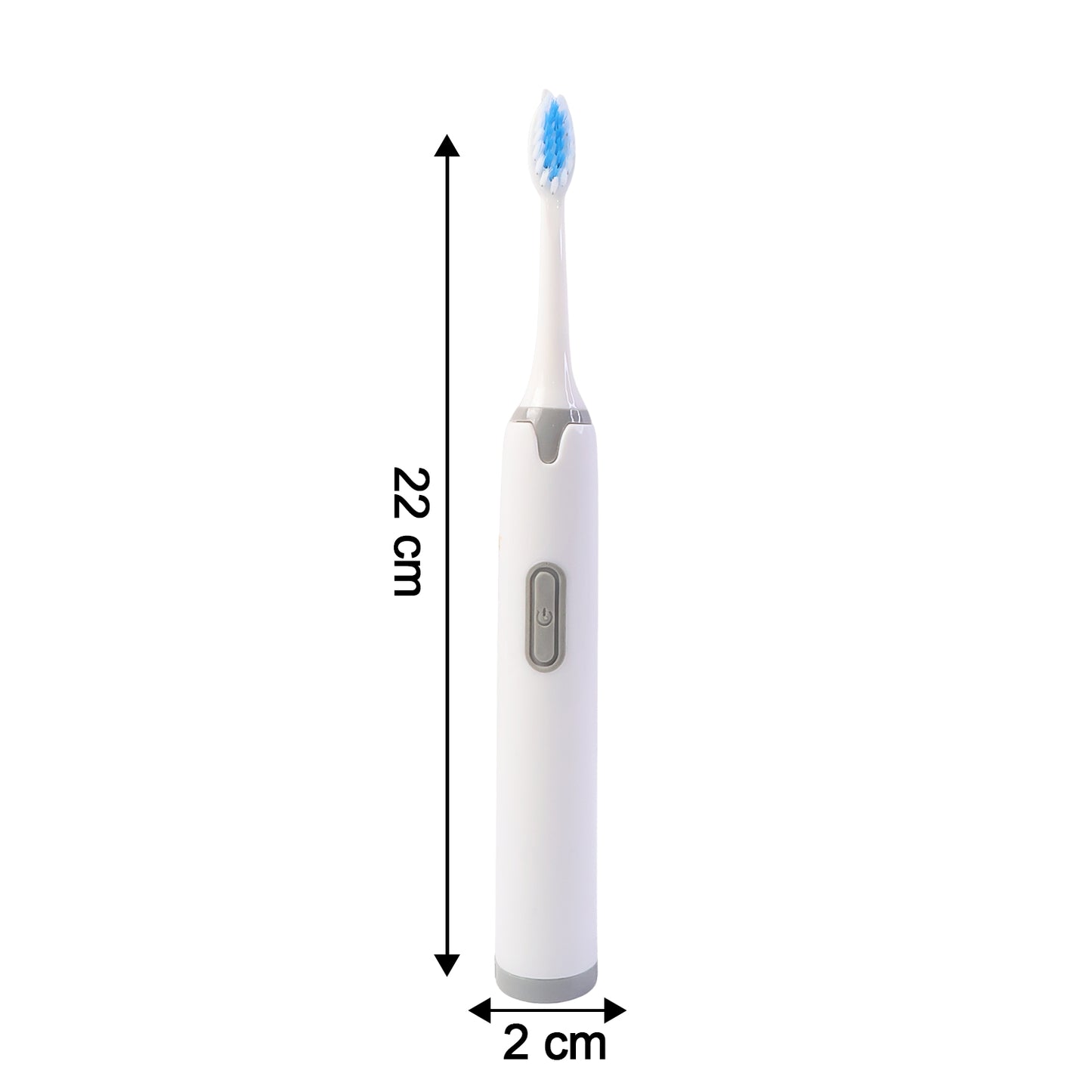 Wukusy battery-operated electric toothbrush with white handle and brush head for effective dental cleaning.