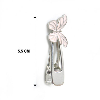 Wukusy butterfly design metal hair clip, 1 piece, featuring elegant butterfly shape and shiny silver finish for hair accessories