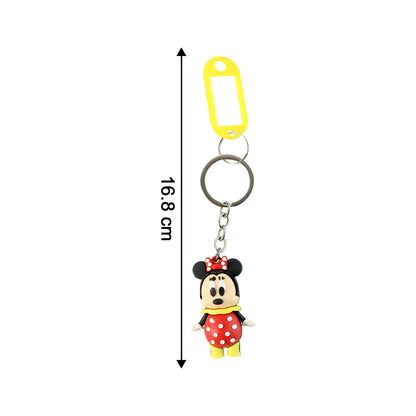 Colorful cartoon character keychain with personalized name tag, featuring a mix design by Wukusy, perfect for bags or keys.