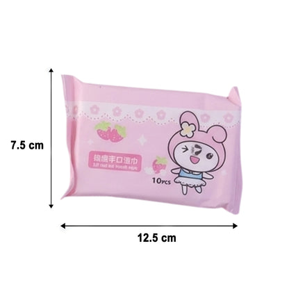 Wukusy cartoon-printed soft wet wipes pack with 100 pieces, featuring colorful cartoon designs on the packaging.