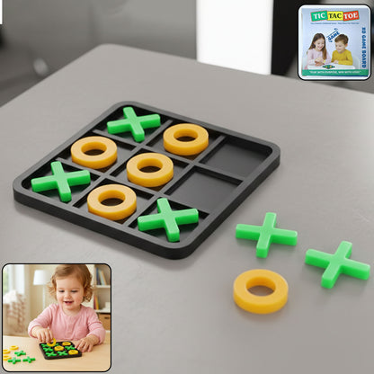 Wukusy Classic Tic Tac Toe board game set with wooden grid and X and O game pieces for two players.