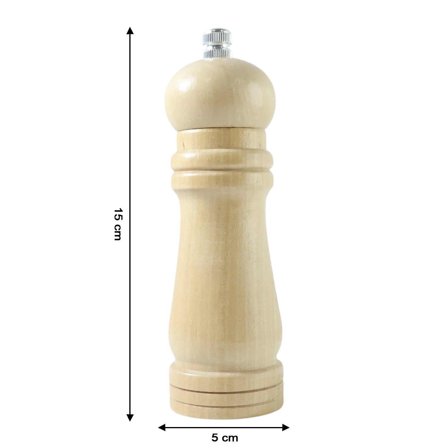 Wukusy classic wooden manual pepper grinding mill with a cylindrical design and adjustable grinding mechanism.