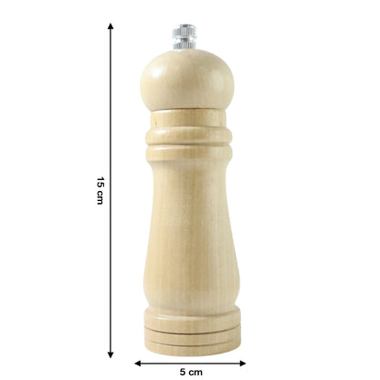Wukusy classic wooden manual pepper grinding mill with a cylindrical design and adjustable grinding mechanism.