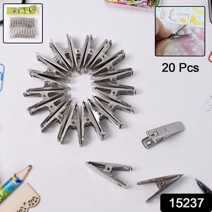 Set of 20 stainless steel cloth drying pins from Wukusy, durable cloth clips for laundry and fabric drying.