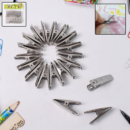 Set of 20 stainless steel cloth drying pins by Wukusy, durable cloth clips for hanging laundry.