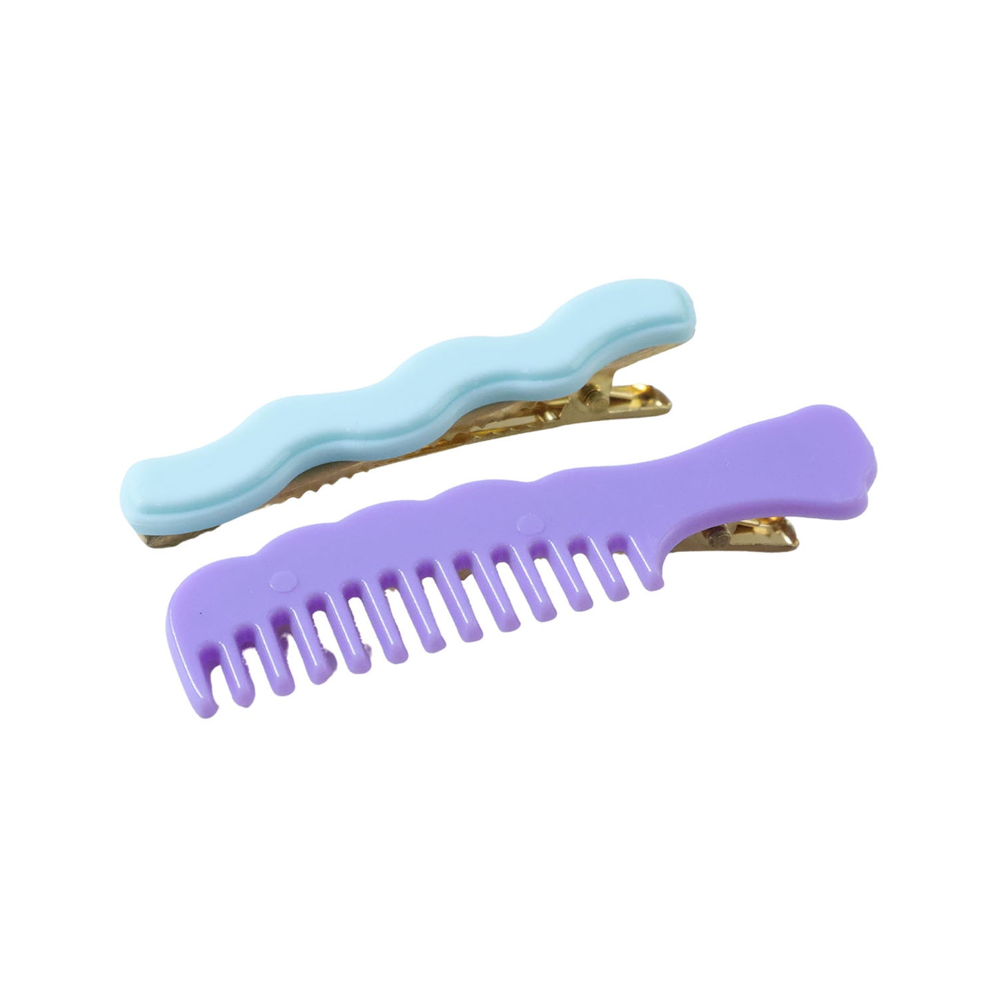 Set of four Wukusy comb-shaped hair clips for girls and women, stylish hair pins with decorative design.