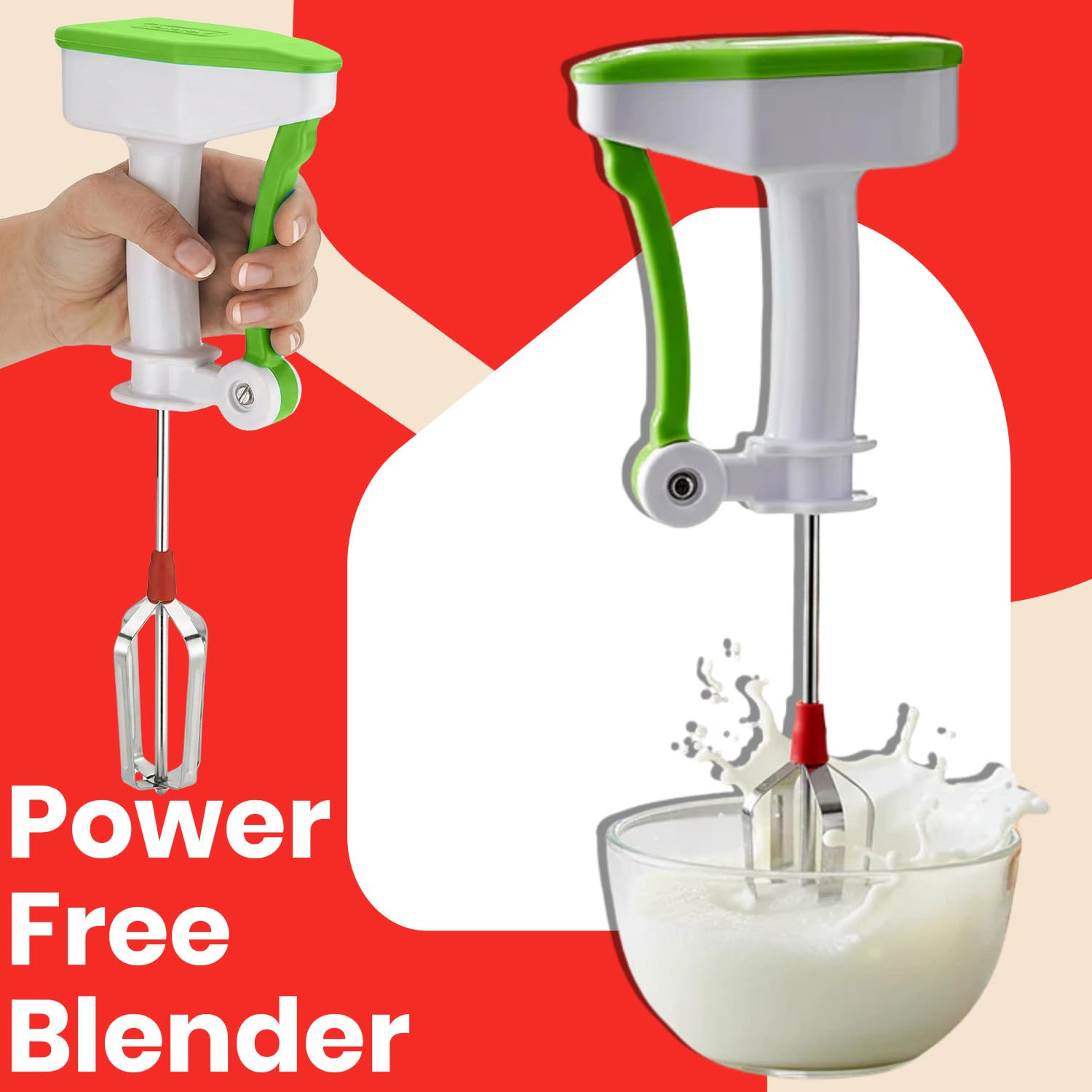 Wukusy steel potato masher and manual blender set for mashing, blending, and cooking smooth sauces, smoothies, and mashed potatoes.