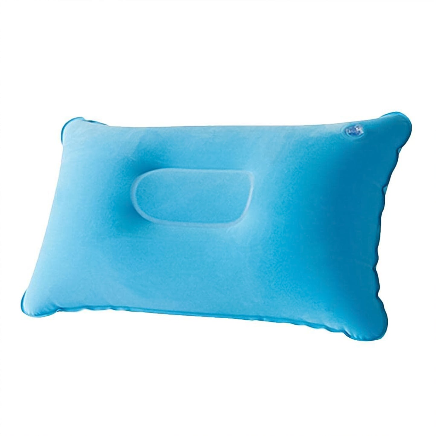 Wukusy comfortable inflating travel pillow in mix colors, 34x21 cm, designed for neck support during travel.